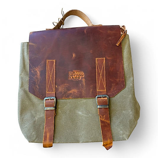 Old Cotton Vintage Kanvas Su Geçirmez Design Unisex Laptop Bölmeli Gezi Okul Seyahat Kamp Sırt Çantası 29x35cm