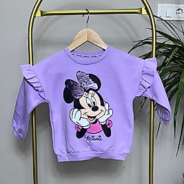 Mickey Mouse Baskılı Lila Kız Çocuk Sweat