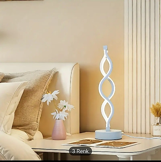 LED Spiral Masa Lambası- Beyaz Renk