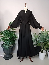 Abaya Medine İpeğinden Balon Kol Özel Tasarım.
