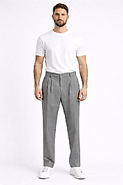 Baggy kumaş pantolon Gri