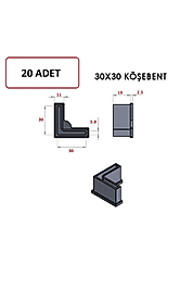 20 Adet 30x30 Köşebent - Plastik Köşe Takozları - Koruyucular