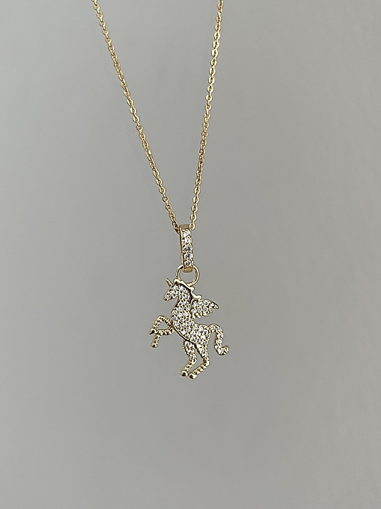 Çelik Taşlı At Kolye