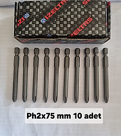 izeltaş ph2x75 mm yıldız uç 10 adet