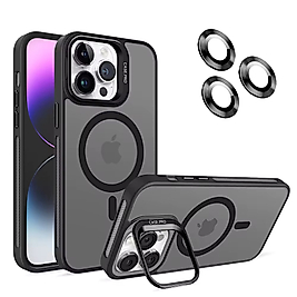iPhone 15 Pro Kamera Lens Korumalı Magsafe Standlı Telefon Kılıfı