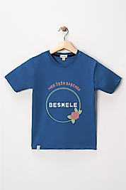 Kız Çocuk Kısa Kollu Bisiklet Yaka "Besmele" Baskılı Tişört Mevsimlik Pamuklu