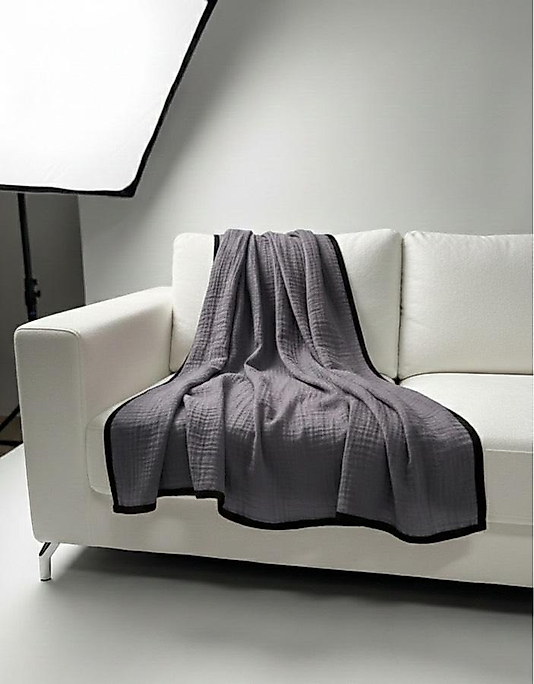 Müslin Biyeli Şal Antrasit