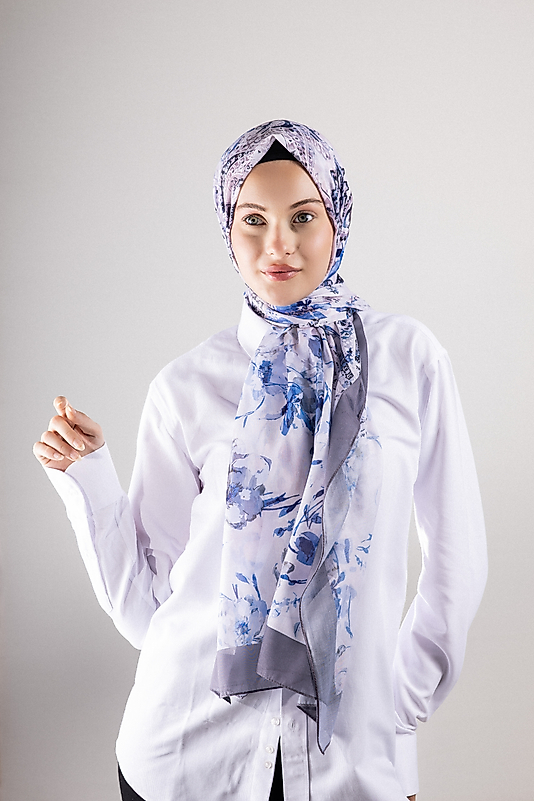 Digital Soft Şal Pastel Çiçek Desen