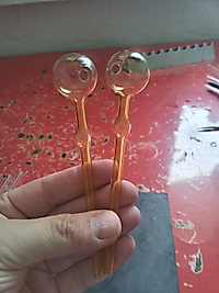 Renkli Cam Payp İşlemeli 15Cm Sarı