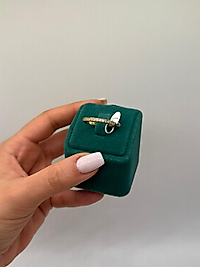 Xuping İnce Taşlı Gold Alyans Yüzük