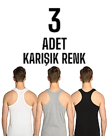 Sedef Yıldızı Erkek Arkası Çapraz Rambo Atlet Karışık 3 Lü Paket