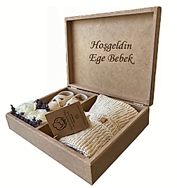 Kişiye Özel İsimli Organik Ekru Patik ve Ceket Seti Organic Bonny Baby
