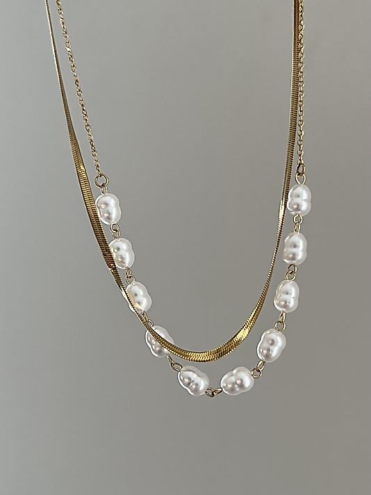 Çelik 2’li Birleşik Büyük İncili Kolye