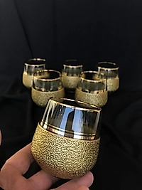 6 lı 361 Su Bardağı Altın Krikle