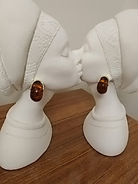 Kahverengi Gold Küpe