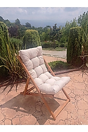 Arıa Şezlong Bahçe/balkon/teras/plaj Katlanır - 1 Şezlong bej