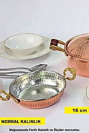 16 Cm Kalın Bakır Sahan Yumurta Tava Kuymak Menemen Tava 16 Cm