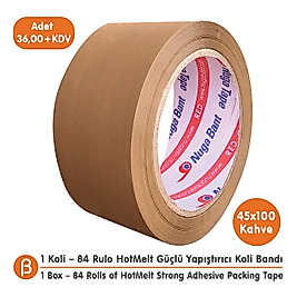 Nuga 1 KOLİ (84 ADET) 45x100 Kahve (Taba) HotMelt Koli Bandı