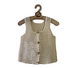 Organik Bebek Yeleği Ekru Organic Bonny Baby