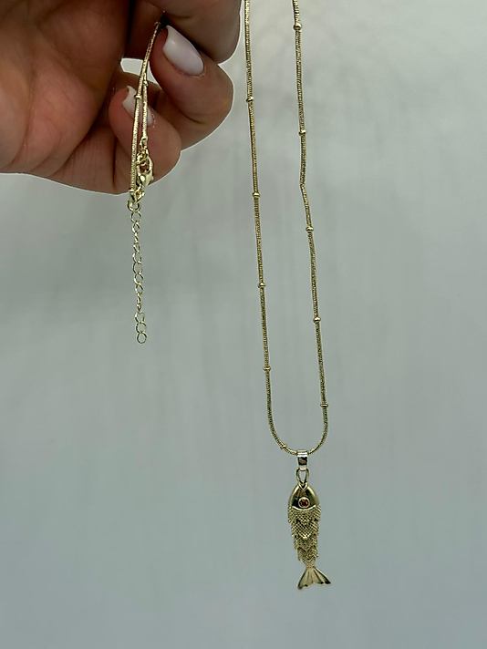 Xuping VIP Çelik Balık Figürlü Kolye – 14K Altın Renk