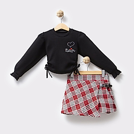 Kız Çocuk 5-8 Yaş Short Etekli Takım