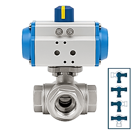 2 1/2" T Port Pnömatik Aktüatörlü Vana DN65