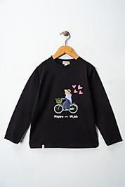 Yetişkin Uzun Kollu Bisiklet Yaka "Başörtümle Mutluyum"  Baskılı Tişört Mevsimlik Pamuklu