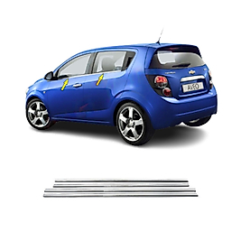 Chevrolet Aveo HB Krom Cam Çıtası (4Parça) 2011 ve Üzeri Paslanmaz Çelik