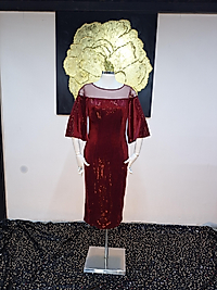 Bordo Kadife Elbise