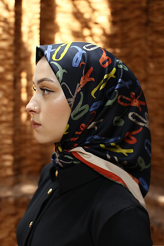 Alfa Twill Eşarp  Geometrik Desenli