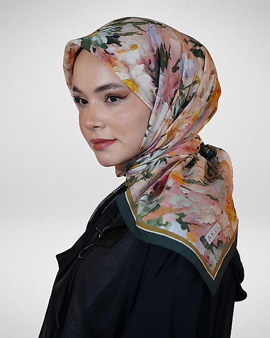 Spring Eşarp Pastel Çiçek Desenli