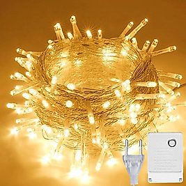 10 Metre Şeffaf Kablo Sarı İp Led Fonksiyonlu Aydınlatma Dekor Işık