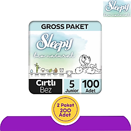 Sleepy Bio Natural No:5 Junior Bebek Bezi 100'lü (200 Adet)