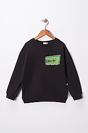 Çocuk "Gazze" Baskılı Pamuklu Sweat