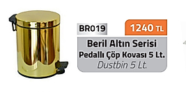 Beril Gold Pedallı Çöp Kovası 5 Lt