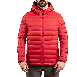 VAV WEAR Sas Pro Kaz Tüyü Kapşonlu Mont Kırmızı