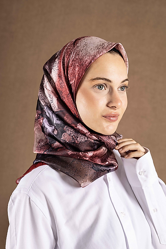 Modern Desenli Dijital Kristal Eşarp