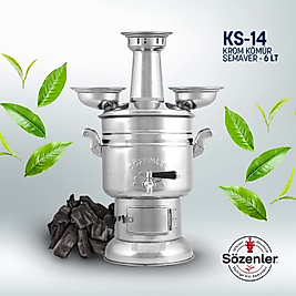SÖZENLER SEMAVER - KS14 (6 LT) KROM KÖMÜRLÜ SEMAVER