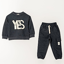 Erkek Çocuk 2-6 Yaş Yes Baskılı Alt Üst İkili Takım