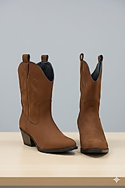 Kadın kahve Western Kovboy Süet Bot