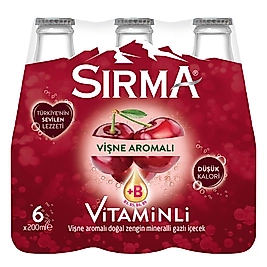 Sırma B-Plus Maden Suyu Vişne  200 ml (6'lı Paket)