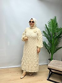 İthal Elbise Özel Tasarım  - Ekru