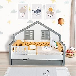 TUGU HOME&BABY ÖRGÜLÜ MONTESSORİ PAMUKLU 8 PARÇA 90x190 cm MONTESSORİ YATAK,TEK KİŞİLİK MONTESSORİ UYKU SETİ