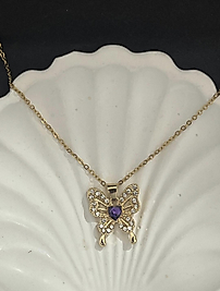 Kelebek model çelik kolye