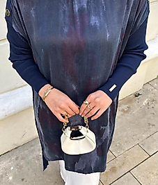 İpek kupra panço tunik