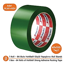 Nuga 1 KOLİ (84 ADET) 45x100 Yeşil HotMelt Koli Bandı