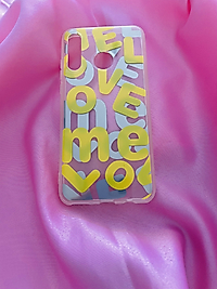 Huawei P30 Lite Love Desenli Telefon Kılıfı Sarı