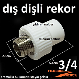 2 ADET 25LİK PPRC DIŞ DİŞLİ REKOR DİŞLİ NİPEL PLASTİK ORTA BOY DİŞLİ BAĞLANTI