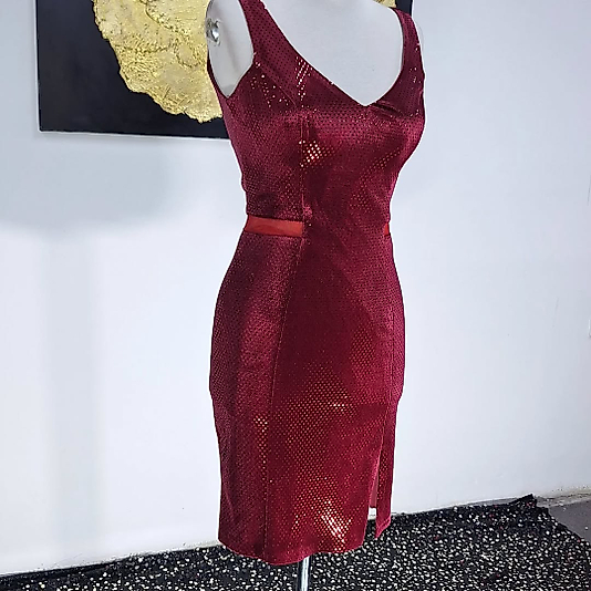 Bordo Kadife Elbise