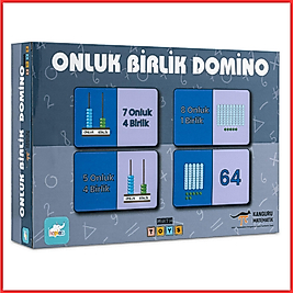 Kanguru Matematik Onluk Birlik Domino Oyunu-Basamak Değeri Öğreten Eğitici Oyun | Müfredata Uyumlu / 7-8 Yaş / 2 Oyuncu